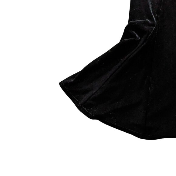 Vintage Benson Smith Dress Women's 11/12 Black Velvet Lace Up Goth Pleated - Picture 5 of 11